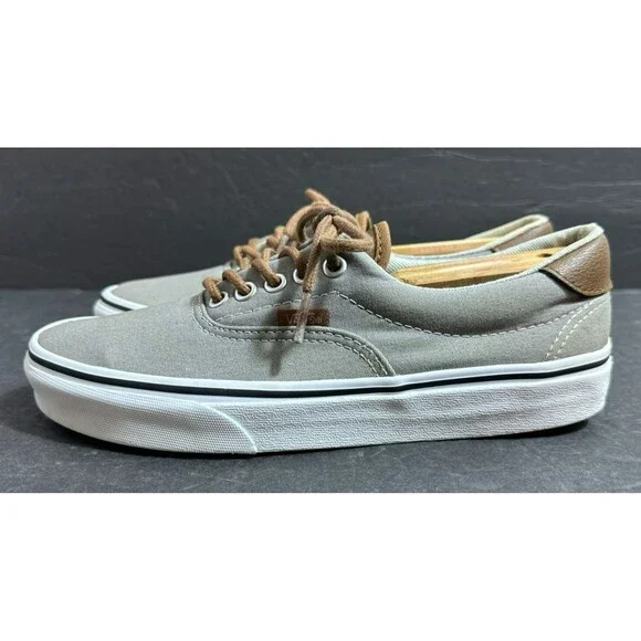 Vans Era Canvas and Leather Gray & Brown Skate Shoe Women's Size 8 - Picture 2 of 9